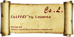 Csiffáry Levente névjegykártya